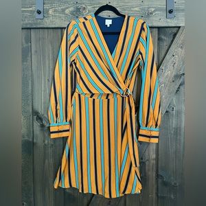 Pleione long sleeved dress striped size S